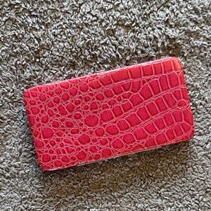 Pink Croc-Embossed Wallet